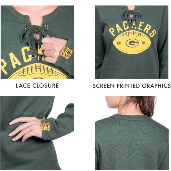 Ultra Game NFL Womens Long Sleeve Fleece Lace Up Sweatshirt - Picture 4 of 7